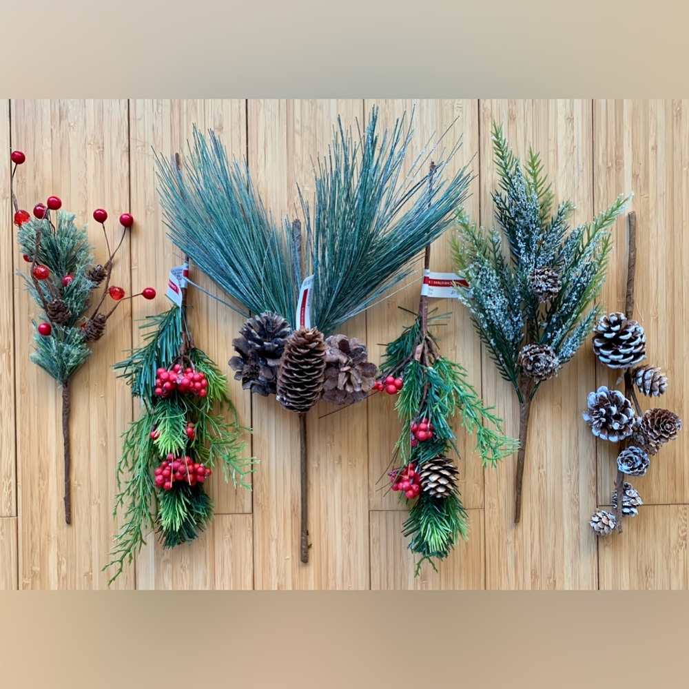 Ashland | Faux Greenery Pinecones & Berries Holiday Wreath Picks Christmas Decor